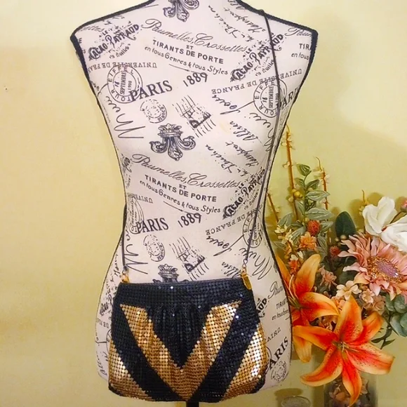 Vintage Brass Mesh Evening Bag - Picture 2 of 5